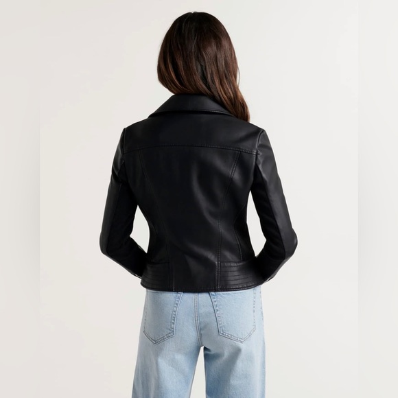 Vegan Leather Jacket Biker Jacket size 4 - Picture 3 of 8